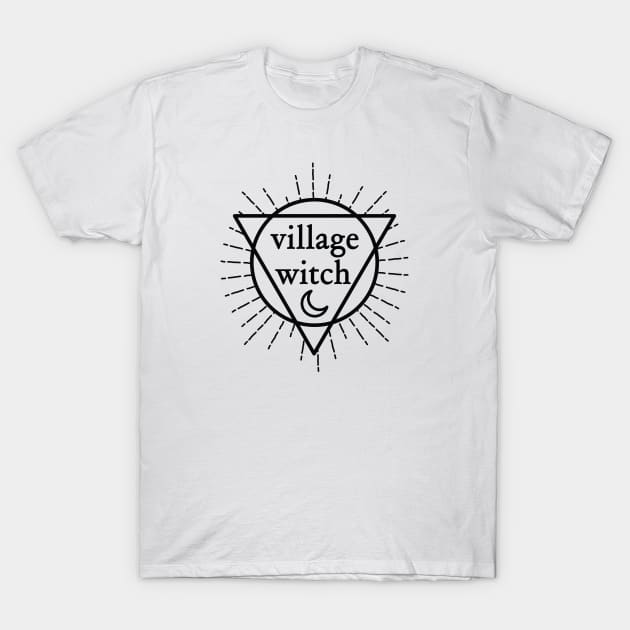 Village Witch - Black T-Shirt by hya_bm